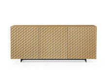 Load image into Gallery viewer, Satin Gold 70" Credenza with Basket-Weave Doors