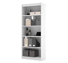 Load image into Gallery viewer, White and Dark Gray 71" Executive Desk with Matching File and Bookcase