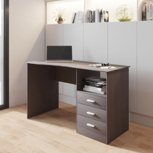 51" Wenge Woodgrain Modern Desk with File