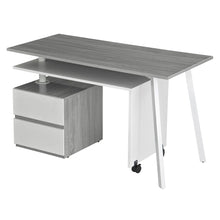 Load image into Gallery viewer, 58" Transforming L-Desk in Gray and White