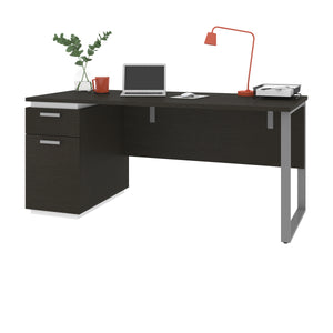 Deep Gray & White 66" Single Pedestal Desk