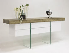 Load image into Gallery viewer, 78" Rustic Oak & White Lacquer Modern Executive Desk