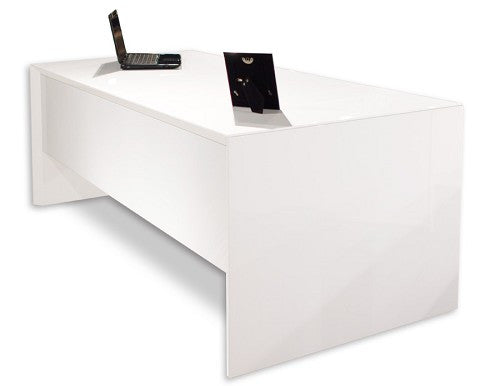 Zag White Lacquer Modern Office Desk