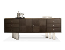 Load image into Gallery viewer, Sleek Modern Wenge & Chrome Conference Table with Extension (from 87" to 127")