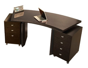 Curved Executive Desk with Optional Credenza in Wenge from Sharelle