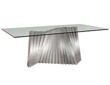 Load image into Gallery viewer, 84" Modern Clear Glass Desk or Conference Table with Sleek Stainless Steel Base