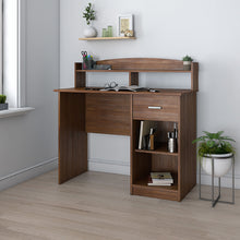 Load image into Gallery viewer, 41" Oak Layered Desk with Small Hutch