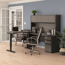 Load image into Gallery viewer, 71" Desk & Hutch with Included Height Adjustable Desk in Bark Gray & Slate