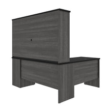 Load image into Gallery viewer, 71" x 59" L-shaped Desk with Hutch in Bark Gray & Black