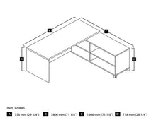 Load image into Gallery viewer, Modern Bark Grey and White L-Shaped Office Desk with Built-In Shelves