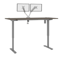 Load image into Gallery viewer, Walnut Gray 72" Twin Monitor Desk with Adjustable Top