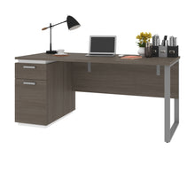 Load image into Gallery viewer, Bark Gray &amp; White 66&quot; Single Pedestal Desk
