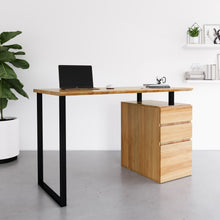 Load image into Gallery viewer, 47" Desk with Built-in Cabinet in Pine
