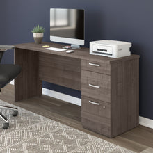 Load image into Gallery viewer, 65" Three Drawer Desk in Gray Maple