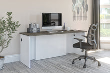 Load image into Gallery viewer, White & Walnut Grey 71" Modern Executive Desk