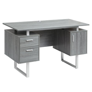 51" Compact Floating Desk in Gray Woodgrain
