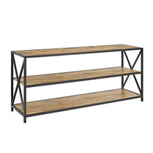 Load image into Gallery viewer, 60&quot; X-Frame Credenza in Steel &amp; Barn Wood

