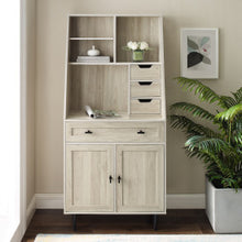 Load image into Gallery viewer, 64&quot; Birch Vertical Desk with Storage Hutch
