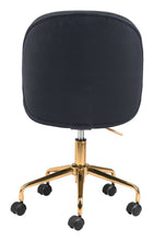 Load image into Gallery viewer, Modern Black and Gold Armless Office Chair on Wheels
