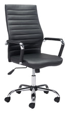 Load image into Gallery viewer, Modern High-Back Office Chair in Black and Chrome
