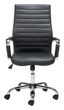 Load image into Gallery viewer, Modern High-Back Office Chair in Black and Chrome
