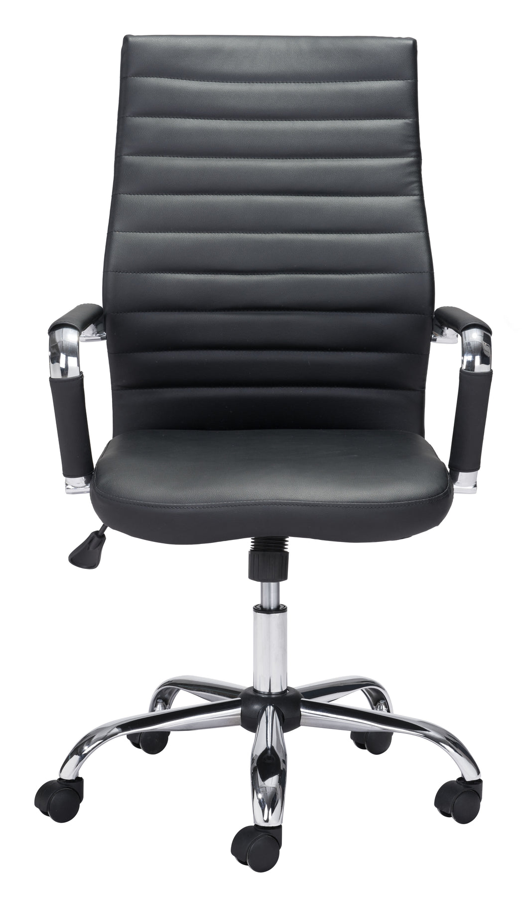 Modern High-Back Office Chair in Black and Chrome