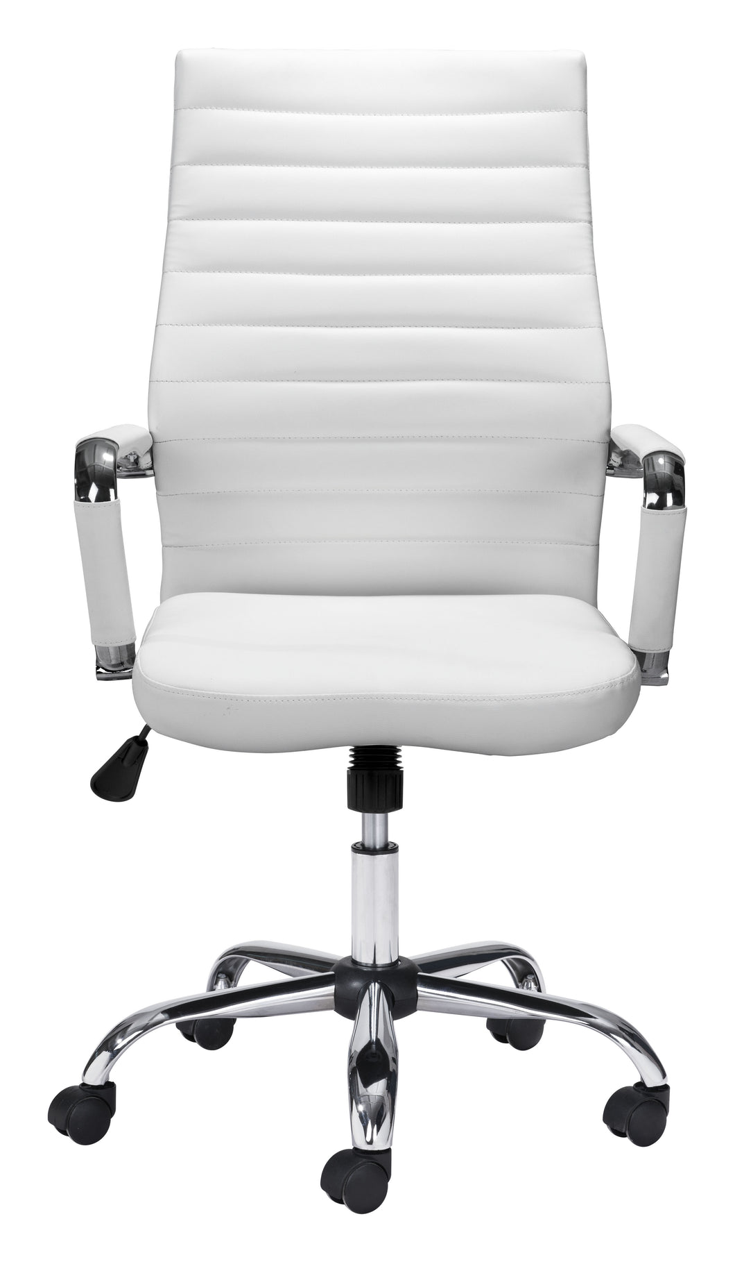 White High Back Office Chair on Chrome Base