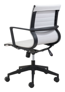 White Modern Office Chair with Elegant Contrasting Black Frame