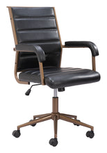 Load image into Gallery viewer, Plush Vintage Black and Bronze Office Chair
