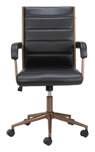 Plush Vintage Black and Bronze Office Chair