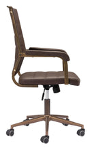 Load image into Gallery viewer, Plush Vintage Espresso and Bronze Office Chair

