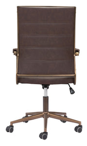 Plush Vintage Espresso and Bronze Office Chair
