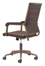 Load image into Gallery viewer, Plush Vintage Espresso and Bronze Office Chair

