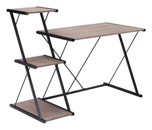 Minimal 51" Urban Desk with Three-Tier Shelf