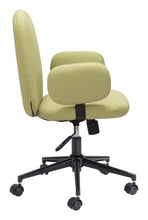 Load image into Gallery viewer, Boho Office Chair with Unique Oval Armrests in Olive Green
