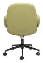 Load image into Gallery viewer, Boho Office Chair with Unique Oval Armrests in Olive Green
