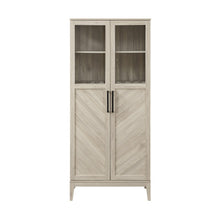 Load image into Gallery viewer, 68&quot; Chevron-Pattern Cabinet/Bookcase in Birch
