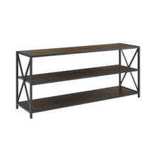 Load image into Gallery viewer, 60&quot; X-Frame Credenza in Steel &amp; Dark Walnut
