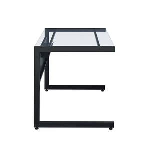 Glass Top 50" Modern Black C-Shaped Modular Desk