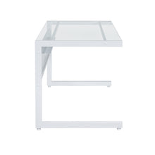 Load image into Gallery viewer, Glass Top 50&quot; Modern White C-Shaped Modular Desk
