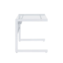 Load image into Gallery viewer, C-Shaped 34&quot; Modern White Desk with Glass Top
