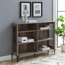Load image into Gallery viewer, 52&quot; Historially Inspired Bookcase/Credenza with Mesh Sides in Rustic Gray
