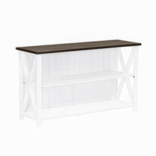 Load image into Gallery viewer, 52&quot; Solid Wood Farmhouse Credenza in White &amp; Gray Woodgrain
