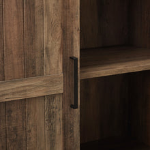 Load image into Gallery viewer, 68&quot; Single Barn Door Rustic Oak Bookcase
