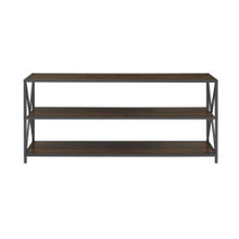 Load image into Gallery viewer, 60&quot; X-Frame Credenza in Steel &amp; Dark Walnut
