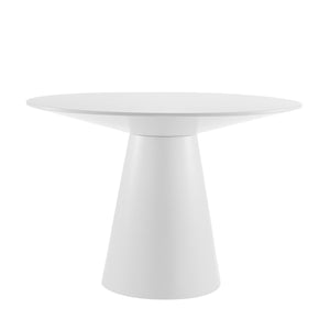 43.5" Matte White Ash Veneer Round Meeting Table