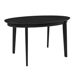 54” Oval Beech Wood Matte Black Meeting Table