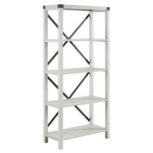 Load image into Gallery viewer, 64&quot; X-Framed Bookcase in Stone Gray
