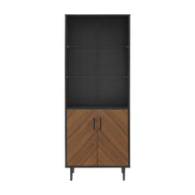 Load image into Gallery viewer, 68&quot; Bookcase in Black with Matched Doors &amp; Glass Shelves
