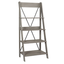 Load image into Gallery viewer, 68&quot; Solid Wood Ladder Bookcase in Gray Woodgrain
